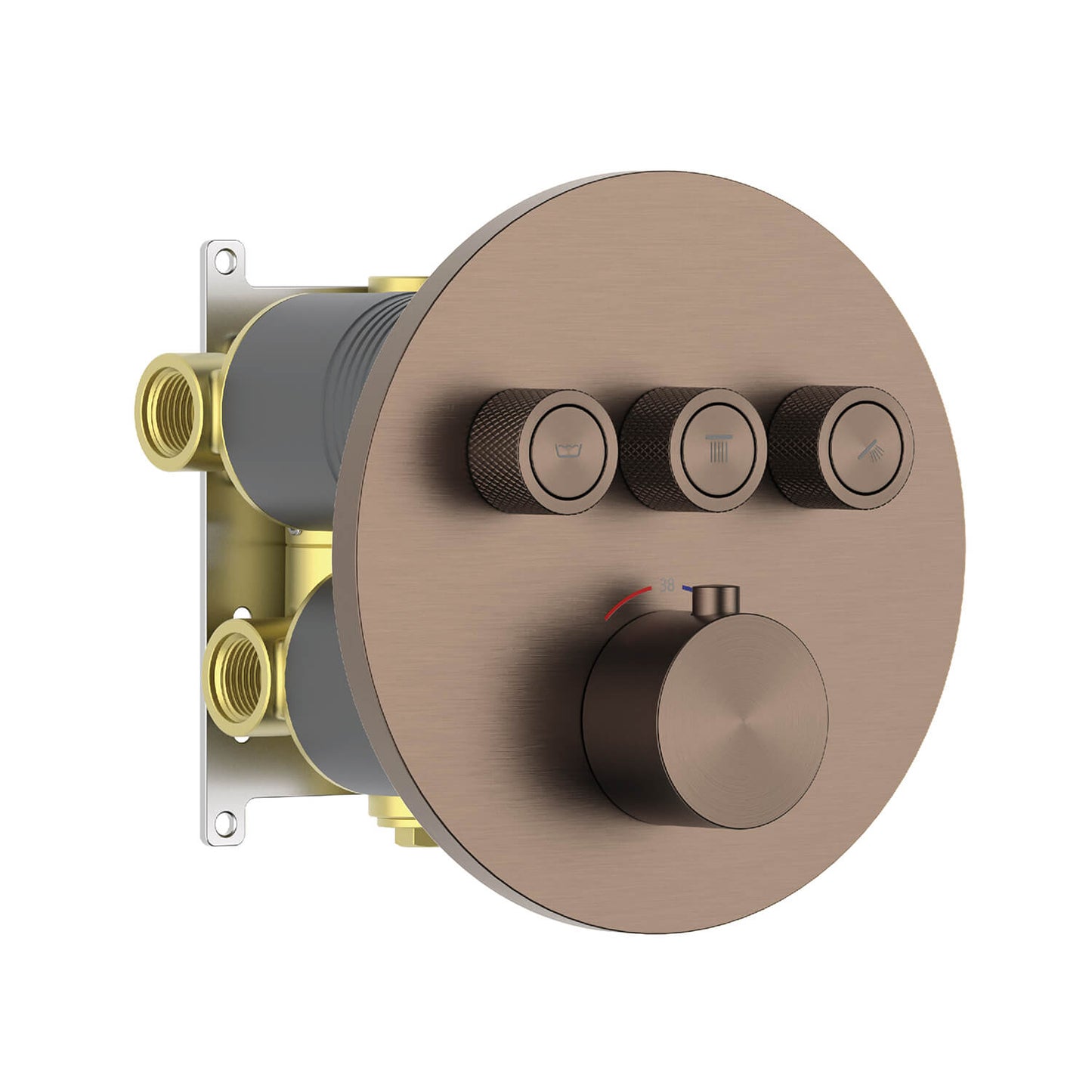 Aquavit C Series Thermostatic Shower Faucet with Push-Button Controls Three Function VT09C4301