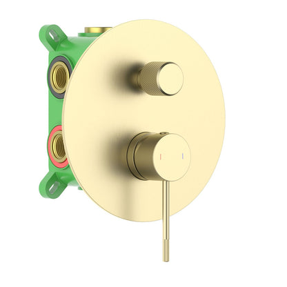 Aquavit Circular X brushed gold three-outlet concealed shower mixer VT1022301