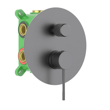 Aquavit Circular X brushed gunmetal three-outlet concealed shower mixer VT1022301