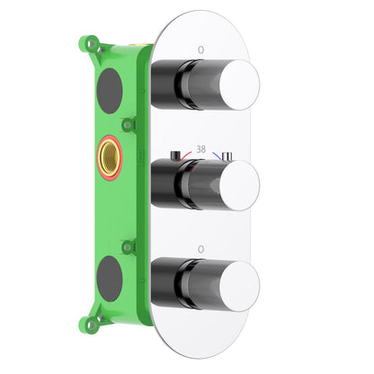 2-Function Concealed Thermostatic Shower Valve System with Dual Outlet Control VT1053201
