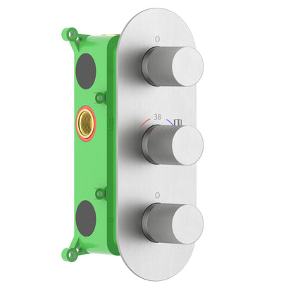 3-Function Concealed Thermostatic Shower Valve System with Simultaneous Outlet Control VT1053301