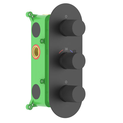 3-Function Concealed Thermostatic Shower Valve System with Simultaneous Outlet Control VT1053301