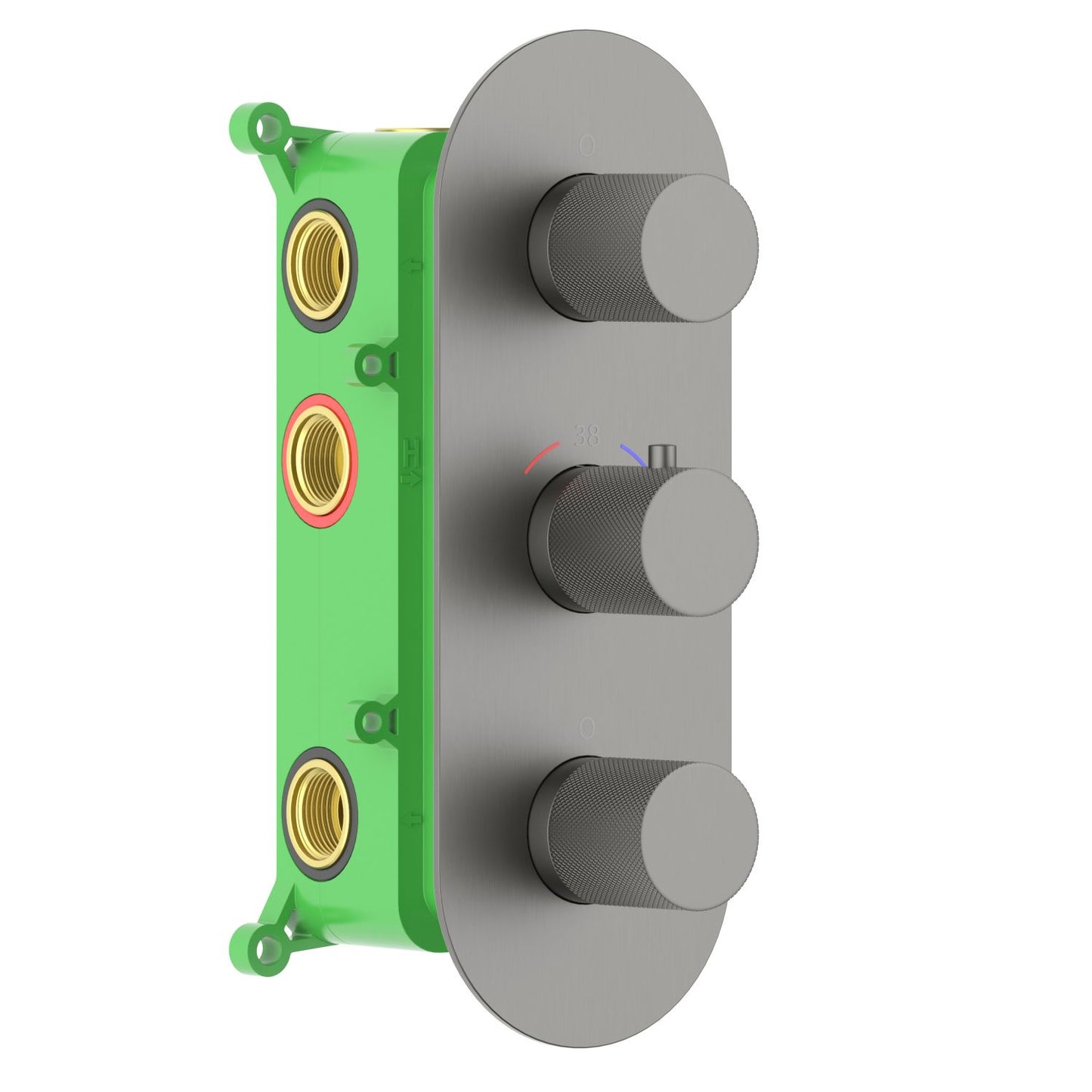 6-Function Concealed Thermostatic Shower Valve System with Simultaneous Outlet Control VT1053601