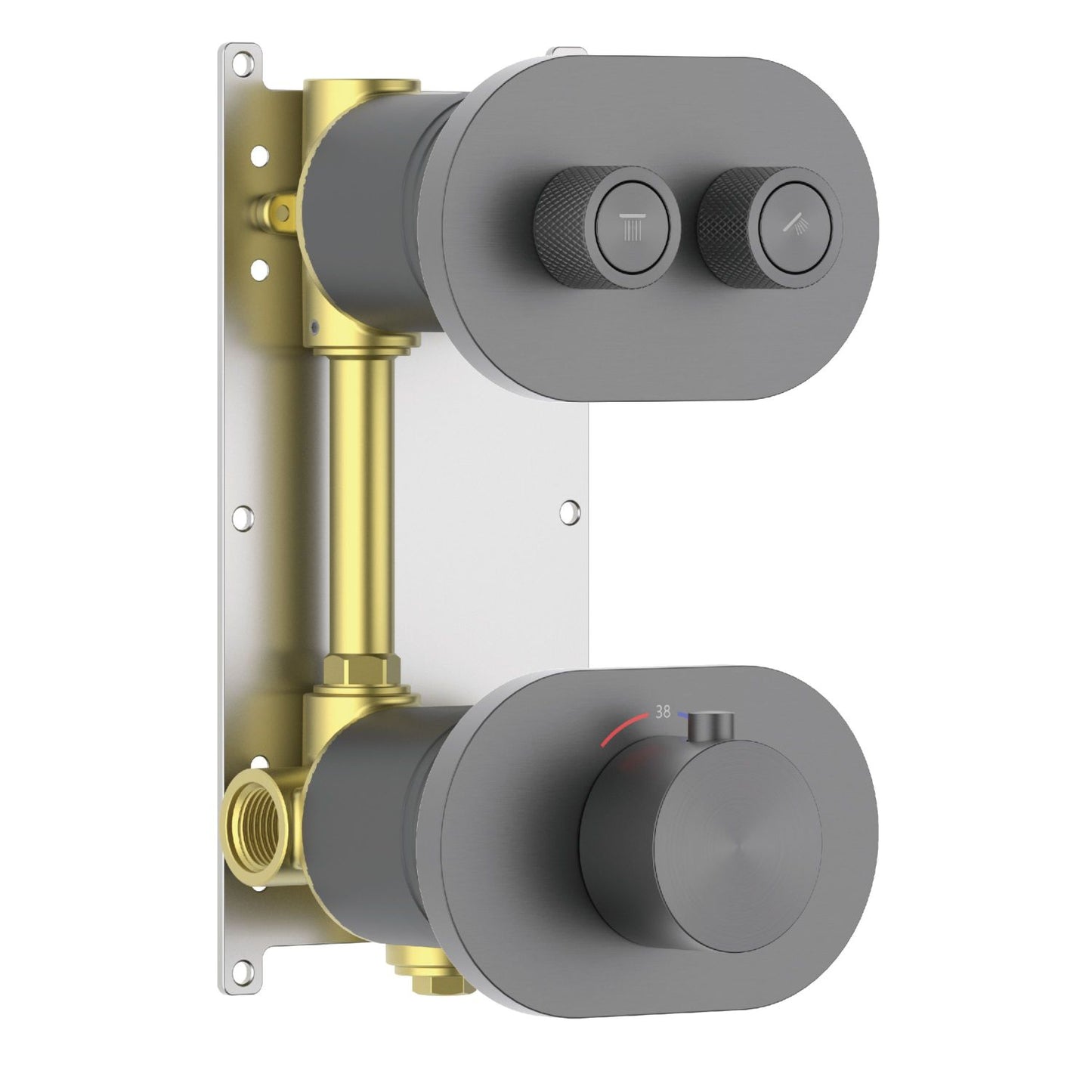 Aquavit A Series Thermostatic Shower Faucet with Push-Button Controls Dual Function VT10A3201