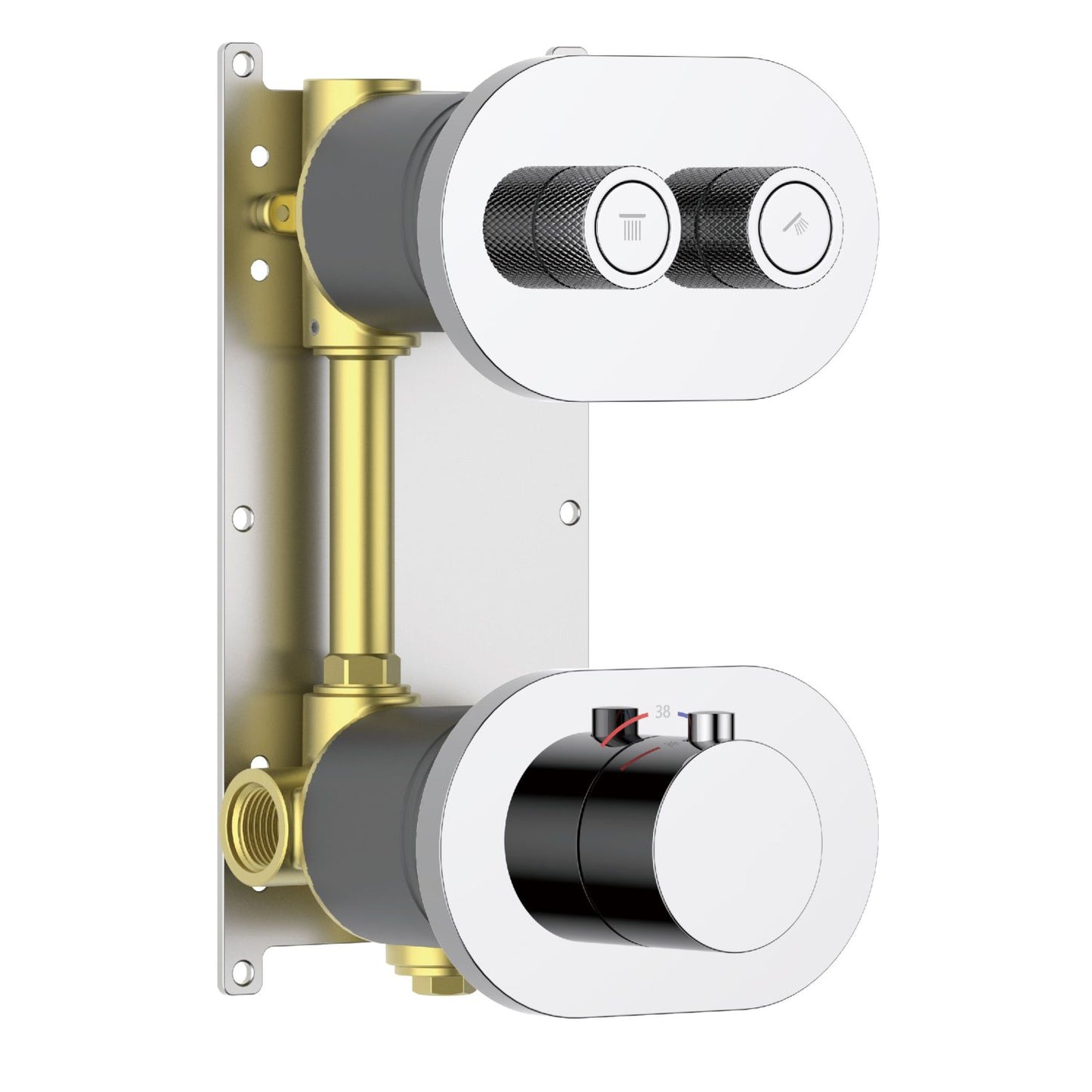 Aquavit A Series Thermostatic Shower Faucet with Push-Button Controls Dual Function VT10A3201