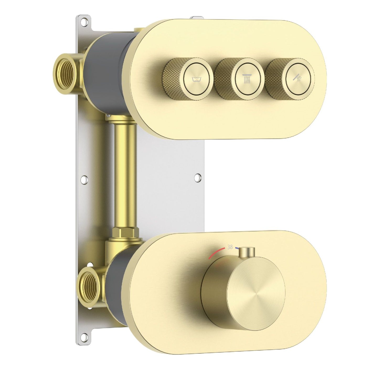Aquavit A Series Thermostatic Shower Faucet with Push-Button Controls 3 Function VT10A4301