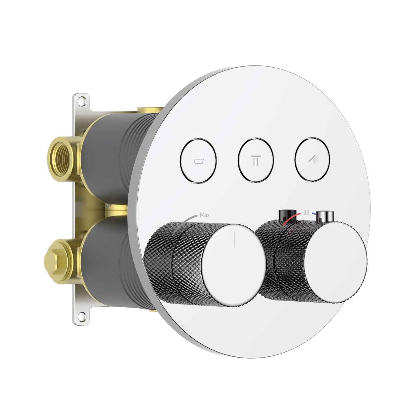 Aquavit B Series 3-Function Neoperl Push-Button Thermostatic Shower Valve VT10B5301