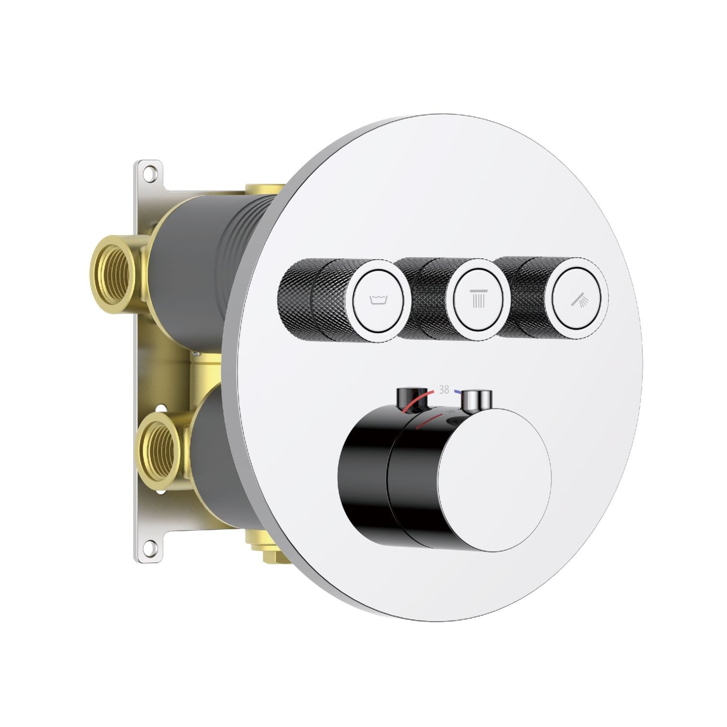 Aquavit C Series Thermostatic Shower Faucet with Push-Button Controls Three Function VT10C4301