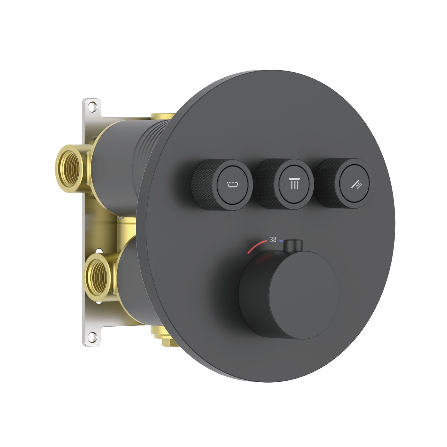 Aquavit C Series Thermostatic Shower Faucet with Push-Button Controls Three Function VT10C4301