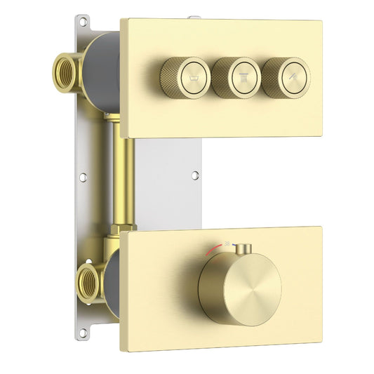 Aquavit A Series Concealed Thermostatic Shower Faucet with Push-Button Controls 3 Function VT12A4301