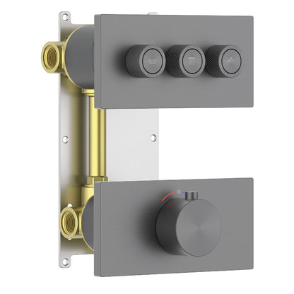 Aquavit A Series Concealed Thermostatic Shower Faucet with Push-Button Controls 3 Function VT12A4301