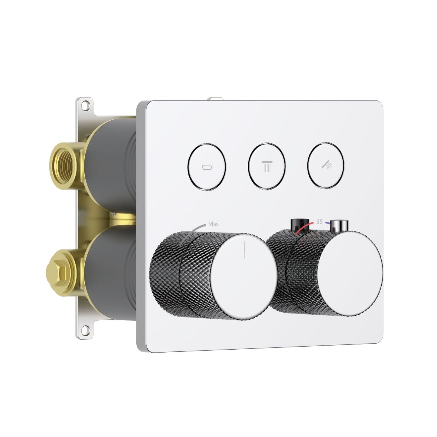 Aquavit B Series Modern Push-Button Thermostatic Mixer, Built-In Installation VT12B5301
