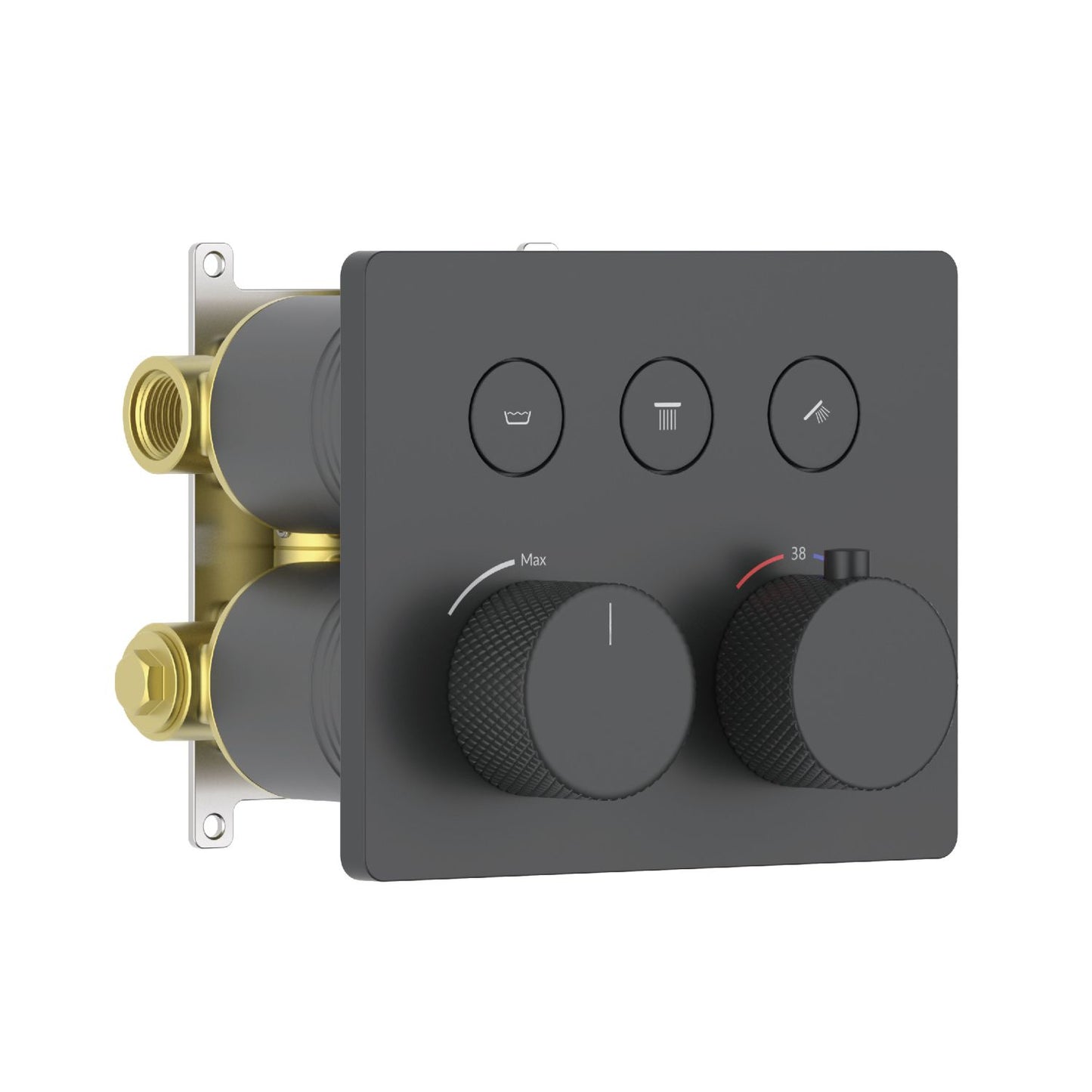 Aquavit B Series Modern Push-Button Thermostatic Mixer, Built-In Installation VT12B5301