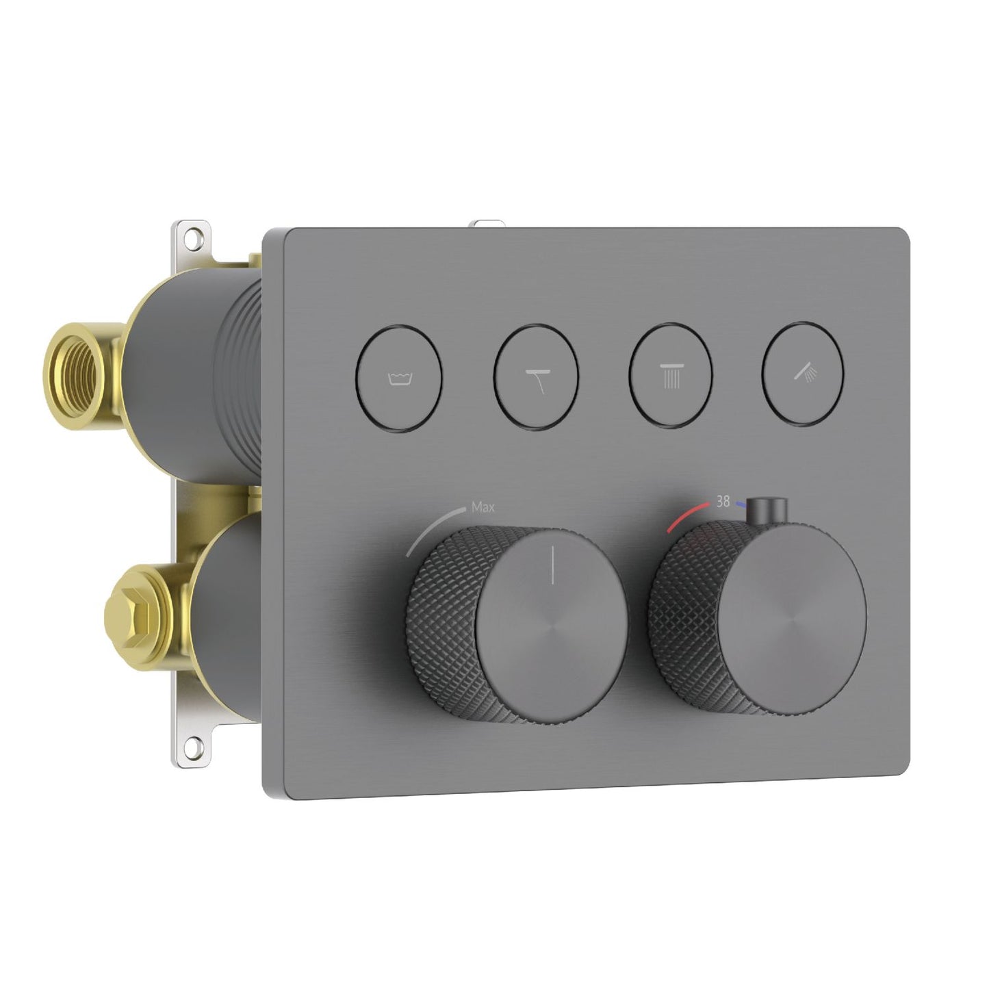 Aquavit B Series 4-Function Thermostatic Shower System with Built-In Brass Mixer VT12B6401