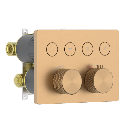 Aquavit B Series 4-Function Thermostatic Shower System with Built-In Brass Mixer VT12B6401