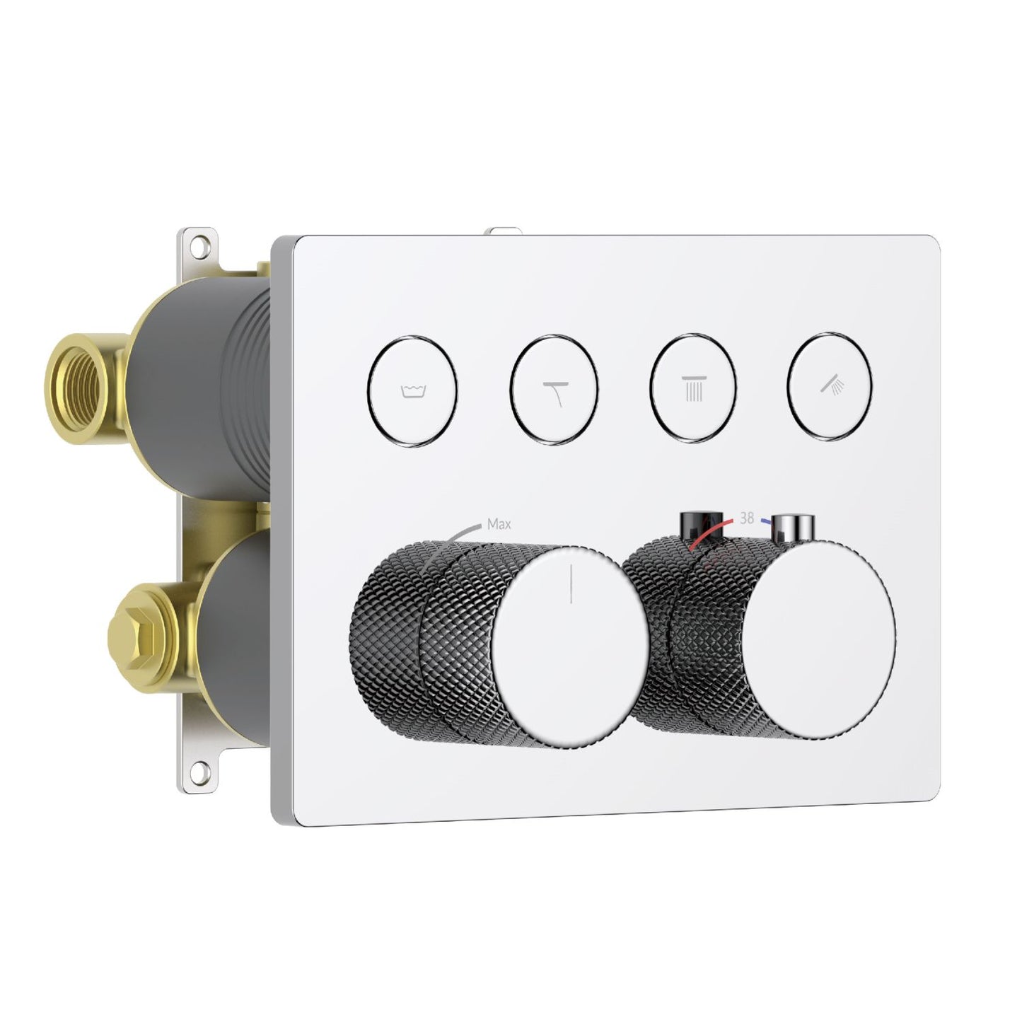 Aquavit B Series 4-Function Thermostatic Shower System with Built-In Brass Mixer VT12B6401