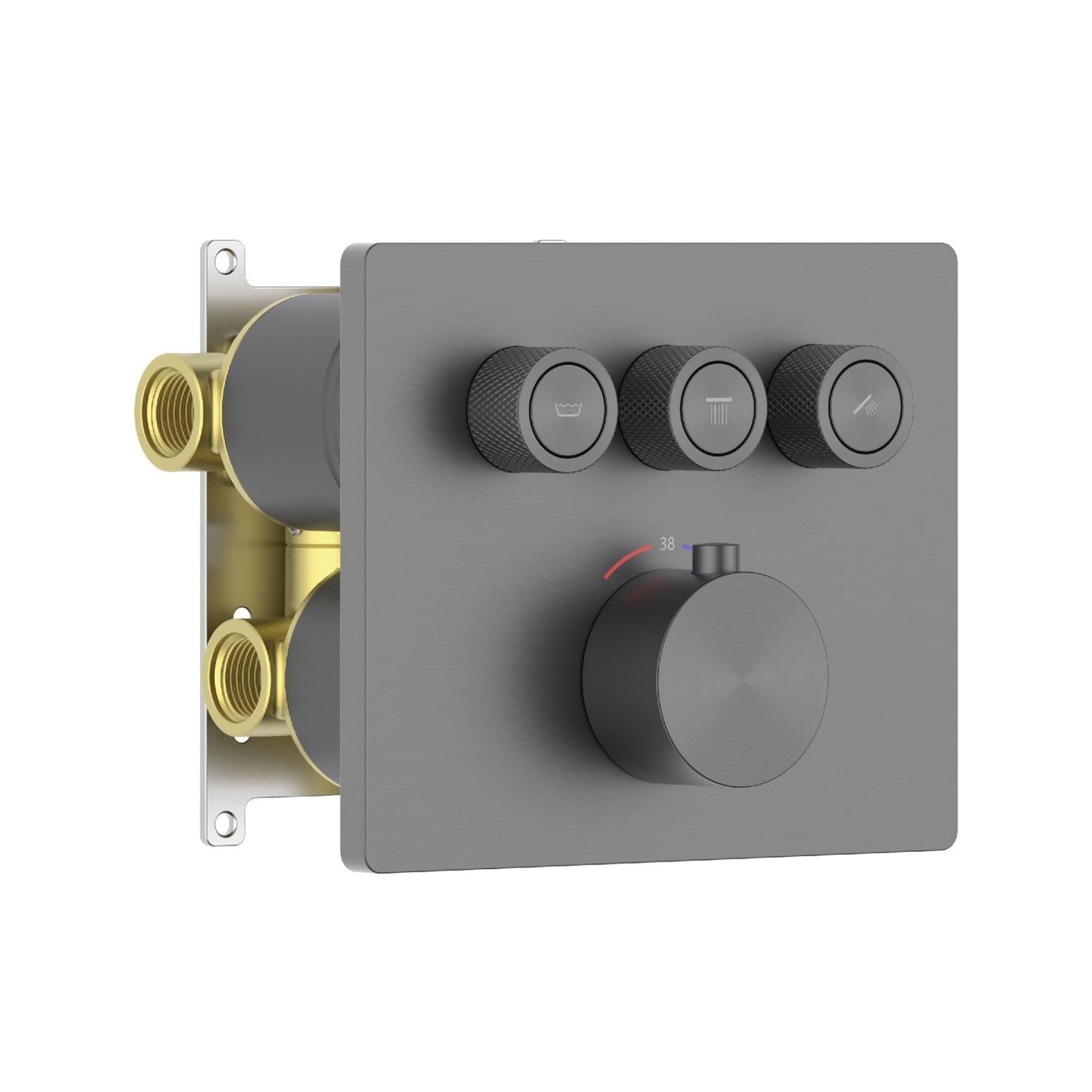 Aquavit C Series Thermostatic Brass Valve with Push-Button Operation VT12C4301
