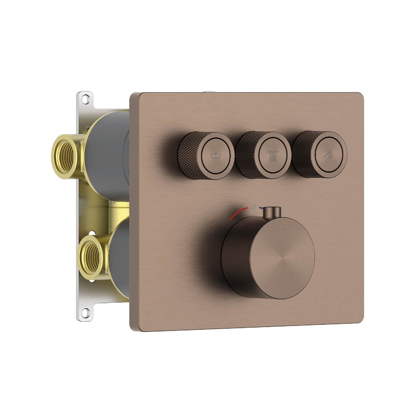 Aquavit C Series Thermostatic Brass Valve with Push-Button Operation VT12C4301