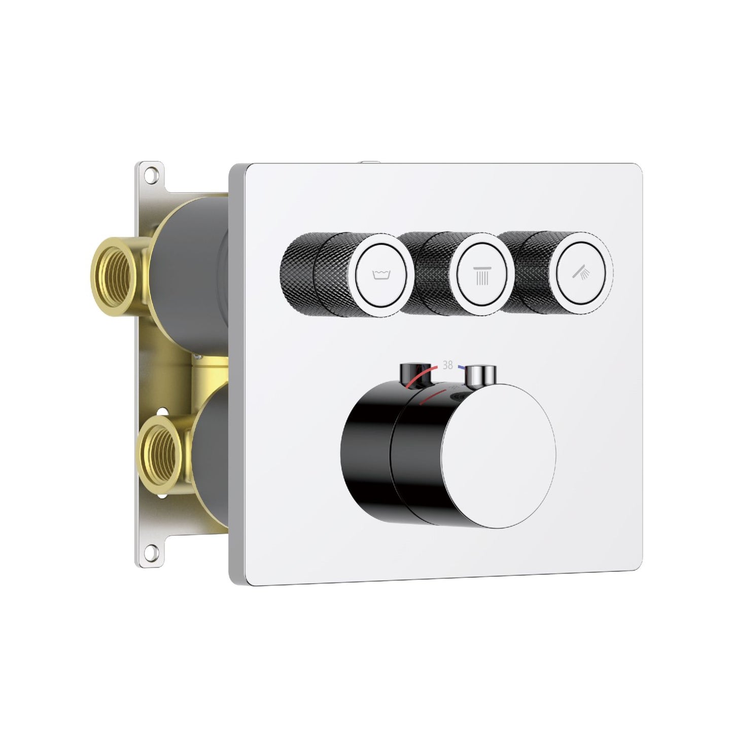 Aquavit C Series Thermostatic Brass Valve with Push-Button Operation VT12C4301