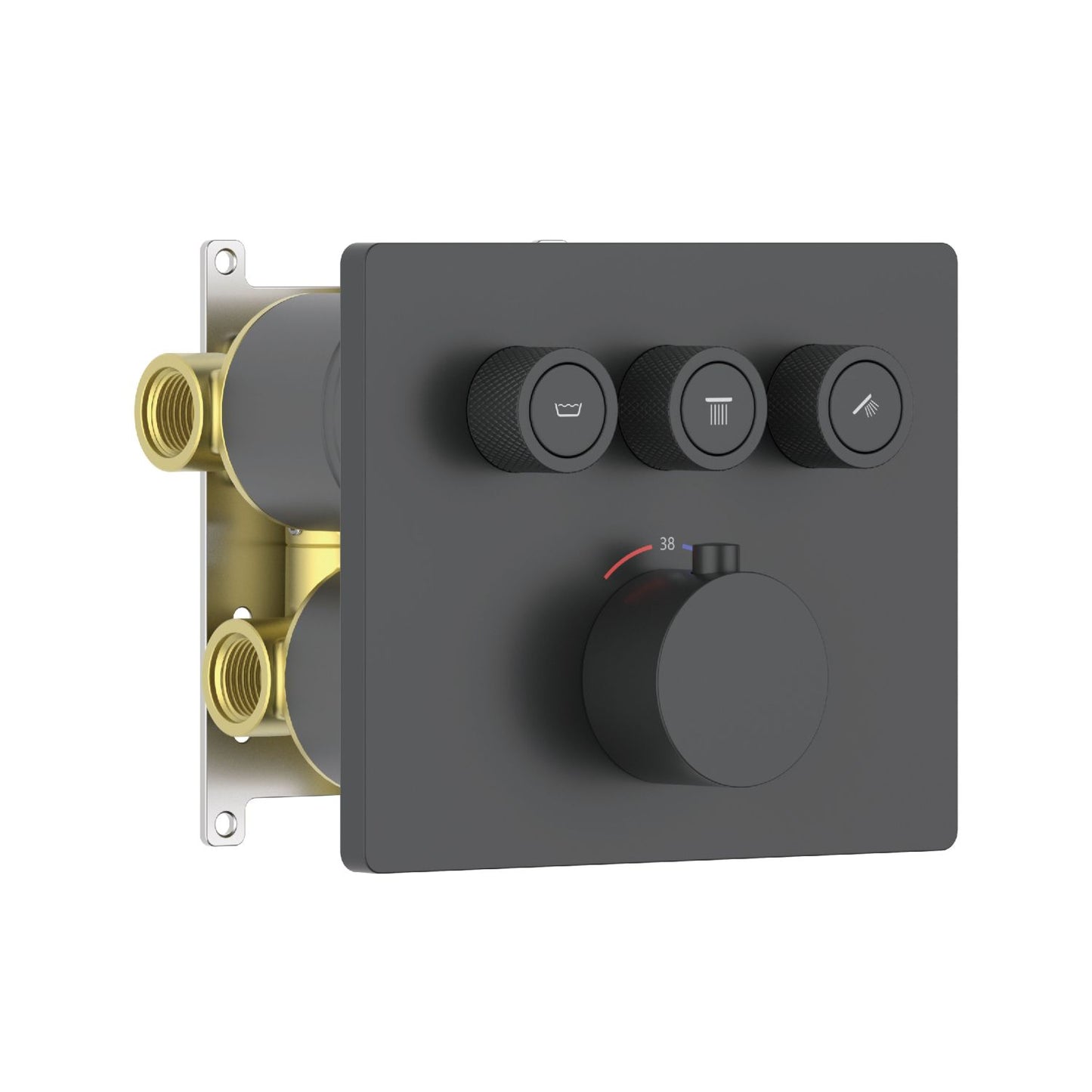 Aquavit C Series Thermostatic Brass Valve with Push-Button Operation VT12C4301