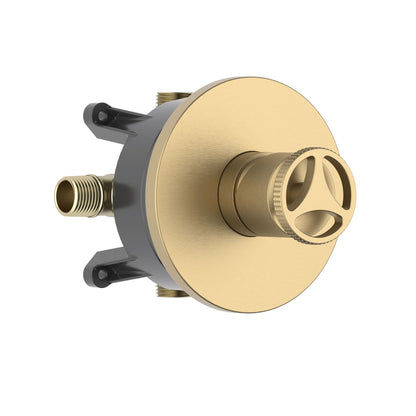 Aquavit WHEEL brushed brass one-outlet pressure-balance shower valve and trim kit VT1481101
