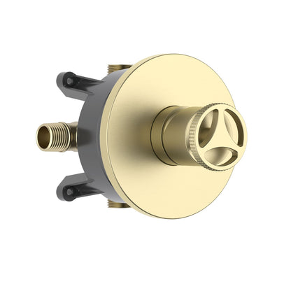 Aquavit WHEEL brushed gold one-outlet pressure-balance shower valve and trim kit VT1481101