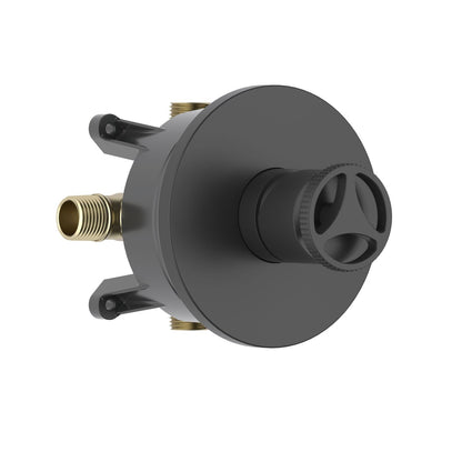 Aquavit WHEEL matte black one-outlet pressure-balance shower valve and trim kit VT1481101