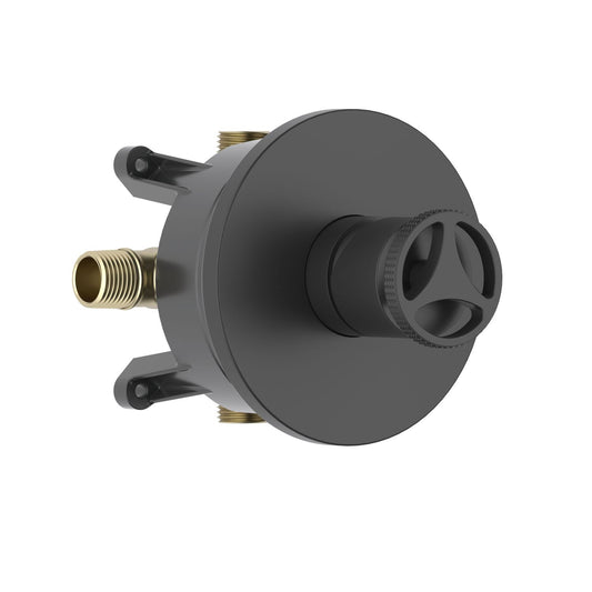 Aquavit WHEEL matte black one-outlet pressure-balance shower valve and trim kit VT1481101
