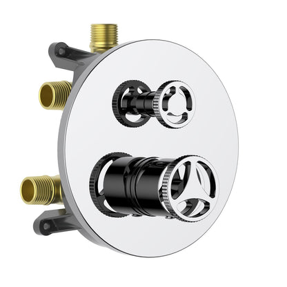 Aquavit WHEEL chrome three-outlet pressure-balance shower valve and trim kit VT1482301