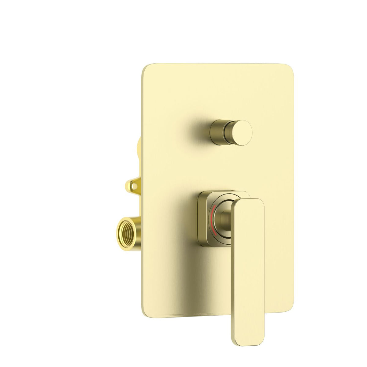 Aquavit Apple brushed gold two-outlet concealed shower mixer with push-in diverter VT2112201