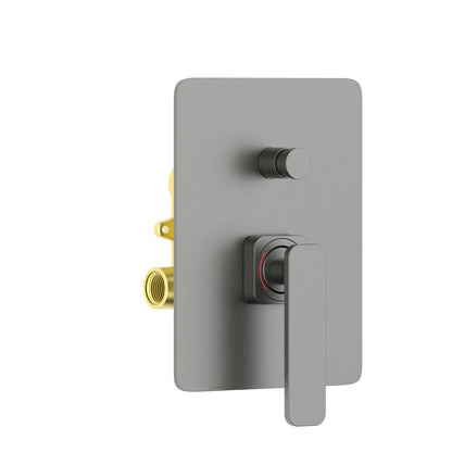 Aquavit Apple brushed gunmetal two-outlet concealed shower mixer with push-in diverter VT2112201