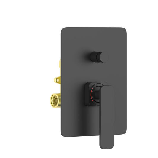 Aquavit Apple matte black two-outlet concealed shower mixer with push-in diverter VT2112201