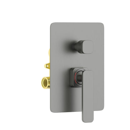 Aquavit Apple brushed gunmetal two-outlet concealed shower mixer with ceramic diverter VT2112202