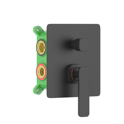 Aquavit Apple matte black three-outlet concealed shower mixer VT2122301