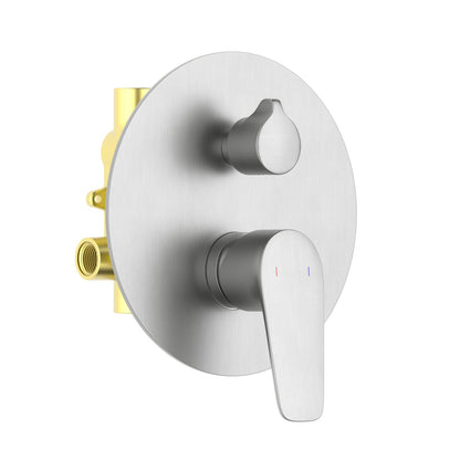 Aquavit Harmony brushed nickel two-outlet concealed shower mixer with ceramic diverter VT2212202