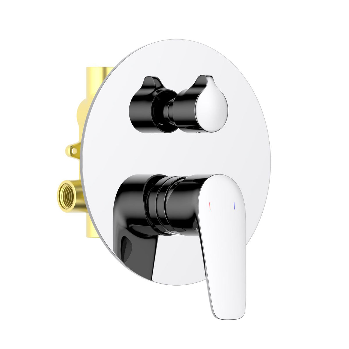 Aquavit Harmony chrome two-outlet concealed shower mixer with ceramic diverter VT2212202