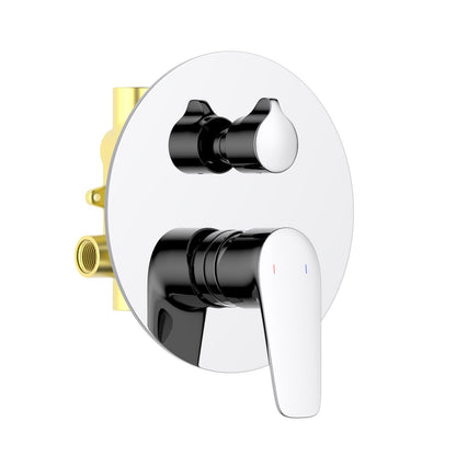 Aquavit Harmony chrome two-outlet concealed shower mixer with ceramic diverter VT2212202
