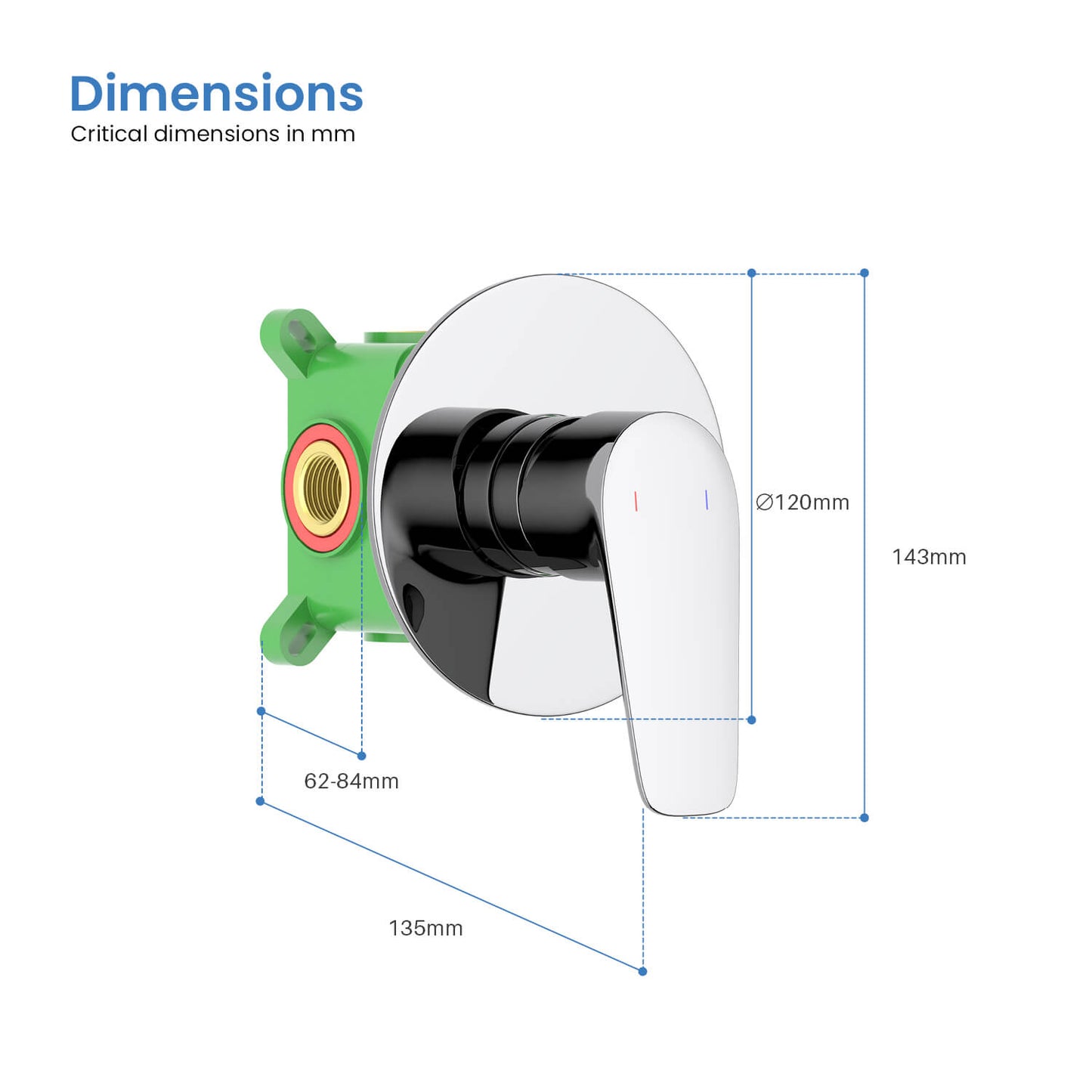 Aquavit Harmony 1-Way Concealed Shower Mixer with Easy-Box