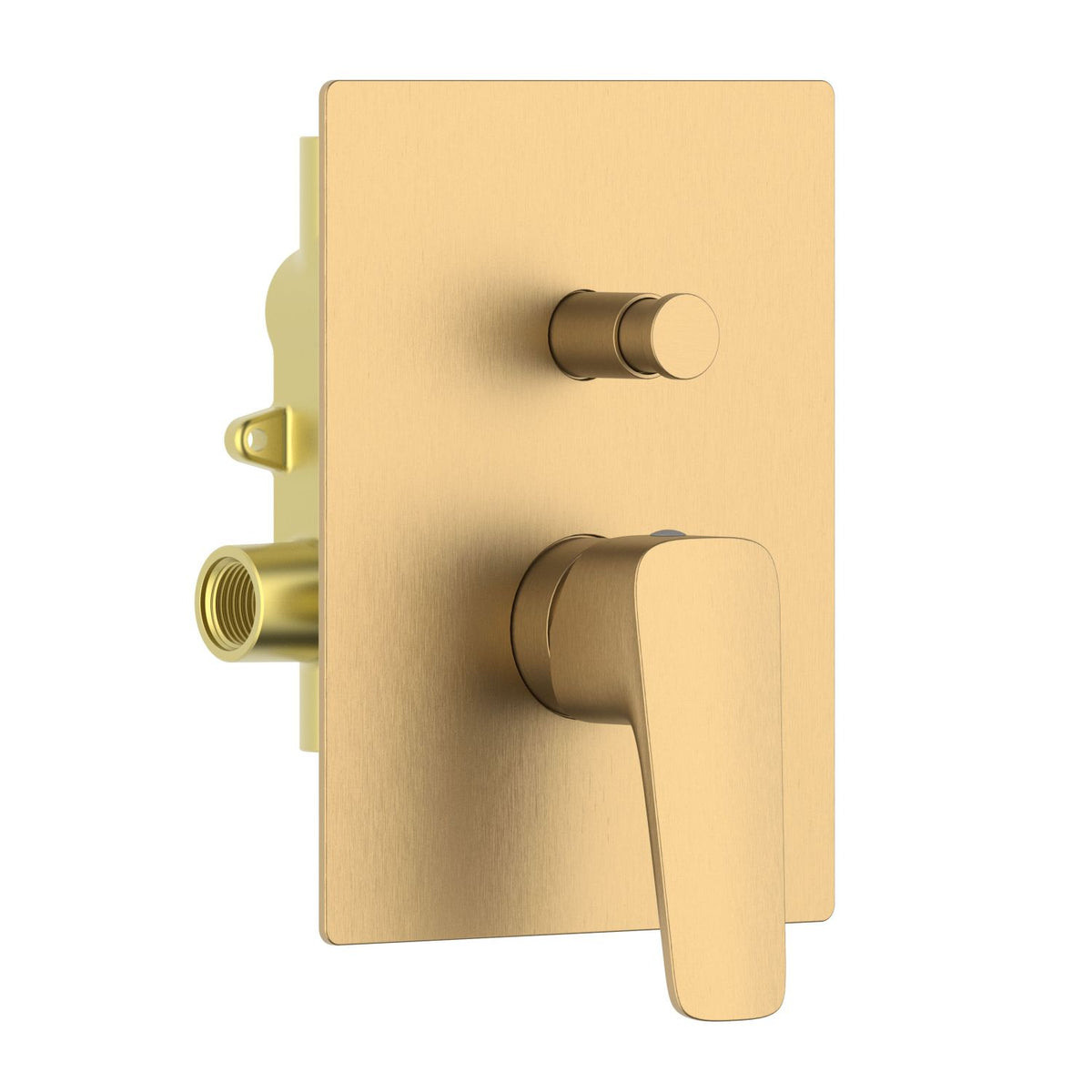 Aquavit Matera brushed brass two-outlet concealed shower mixer with push-in diverter VT2312201