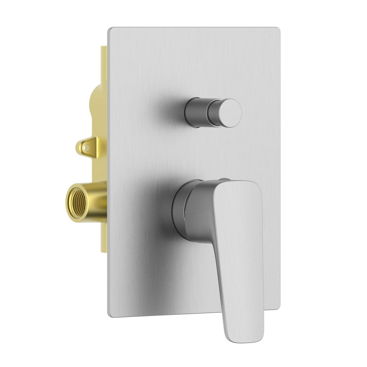 Aquavit Matera brushed nickel two-outlet concealed shower mixer with push-in diverter VT2312201