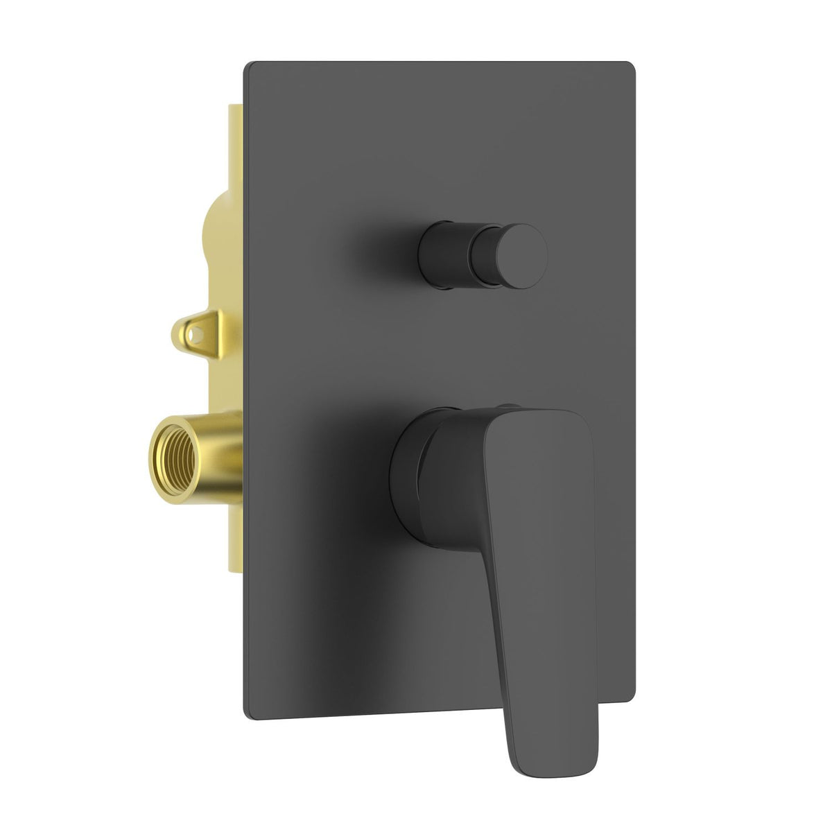 Aquavit Matera matte black two-outlet concealed shower mixer with push-in diverter VT2312201