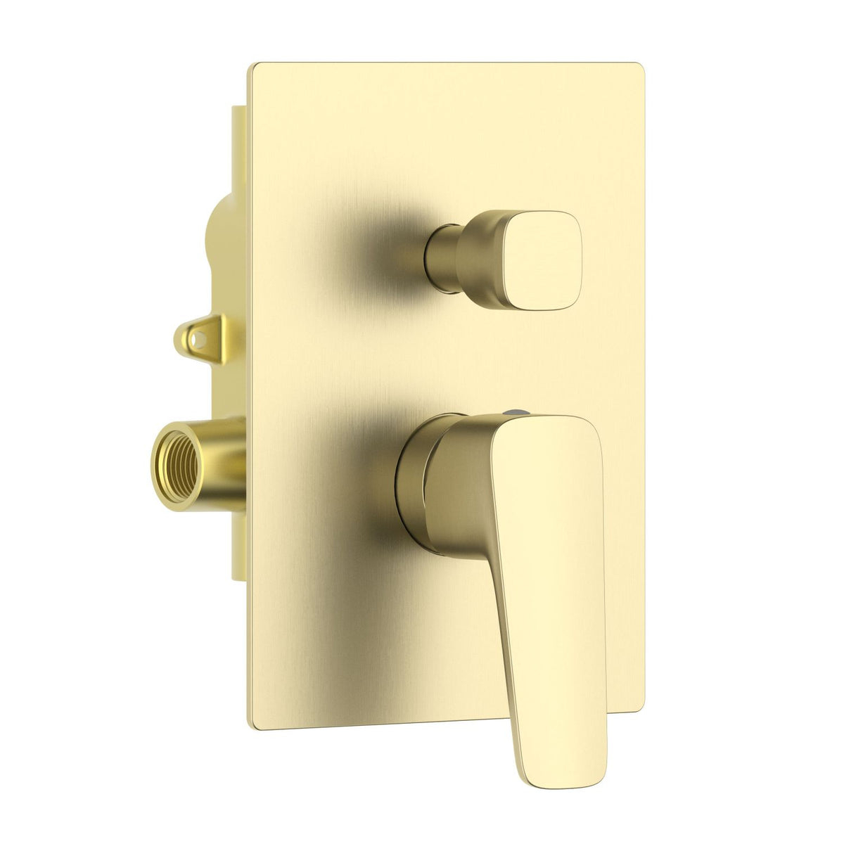 Aquavit Matera brushed gold two-outlet concealed shower mixer with ceramic diverter VT2312202