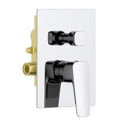 Aquavit Matera chrome two-outlet concealed shower mixer with ceramic diverter VT2312202