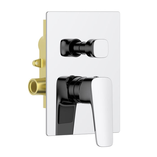 Aquavit Matera chrome two-outlet concealed shower mixer with ceramic diverter VT2312202