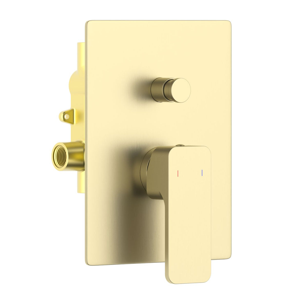 Aquavit Infinity brushed gold two-outlet concealed shower mixer with push-in diverter VT2412201