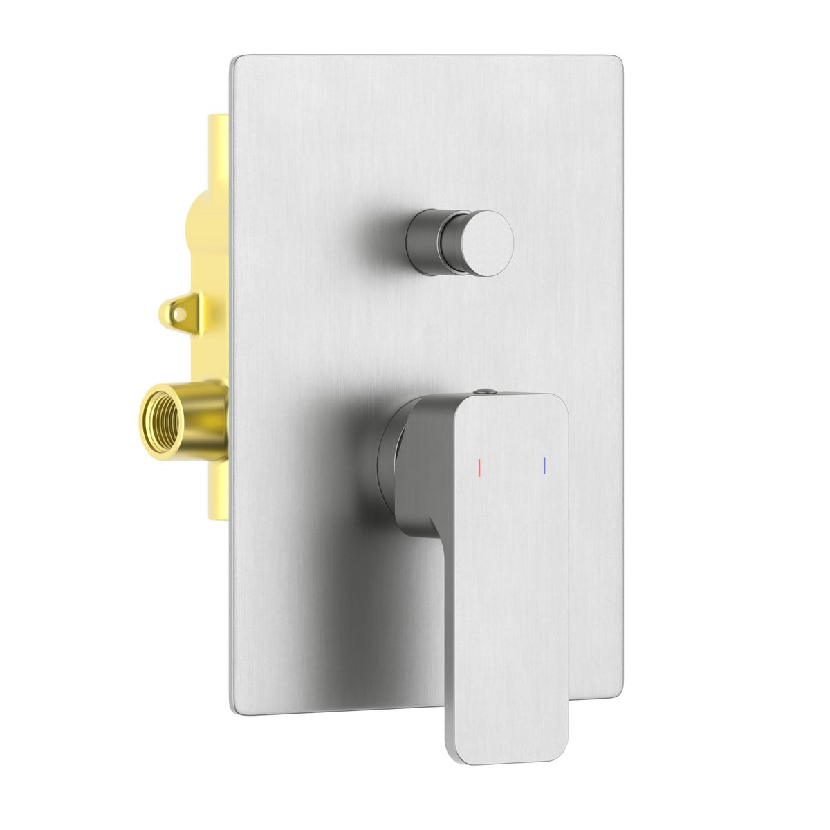  Aquavit Infinity brushed nickel two-outlet concealed shower mixer with push-in diverter VT2412201