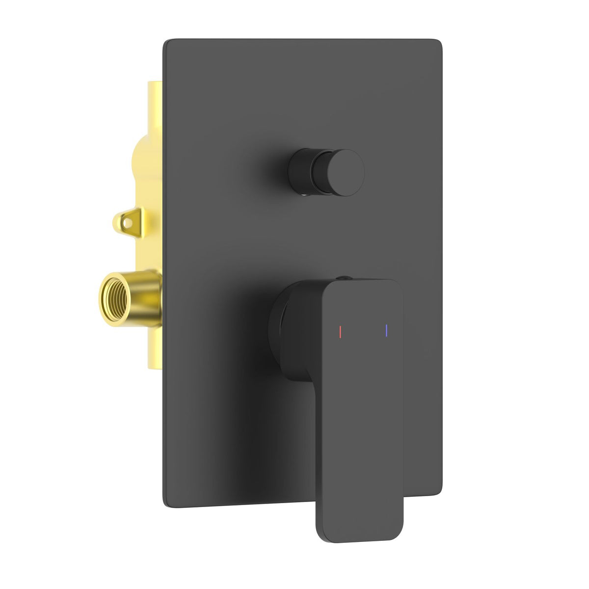 Aquavit Infinity matte black two-outlet concealed shower mixer with push-in diverter VT2412201