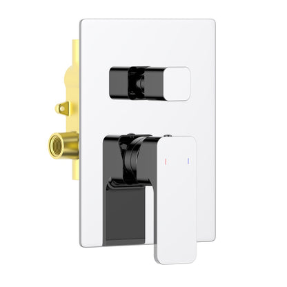 Aquavit Infinity chrome two-outlet concealed shower mixer with ceramic diverter VT2412202