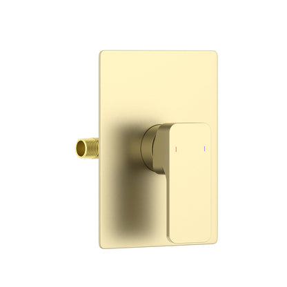 Aquavit Infinity brushed gold soft-square one-outlet pressure-balance shower valve and trim kit VT2441101