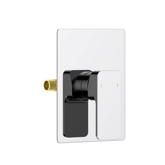 Aquavit Infinity chrome soft-square one-outlet pressure-balance shower valve and trim kit VT2441101
